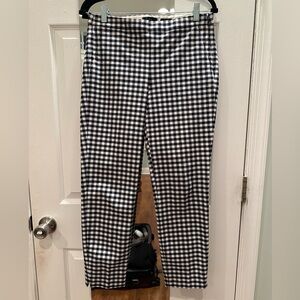 J. Crew Martie pant size 6, navy and white checkered
